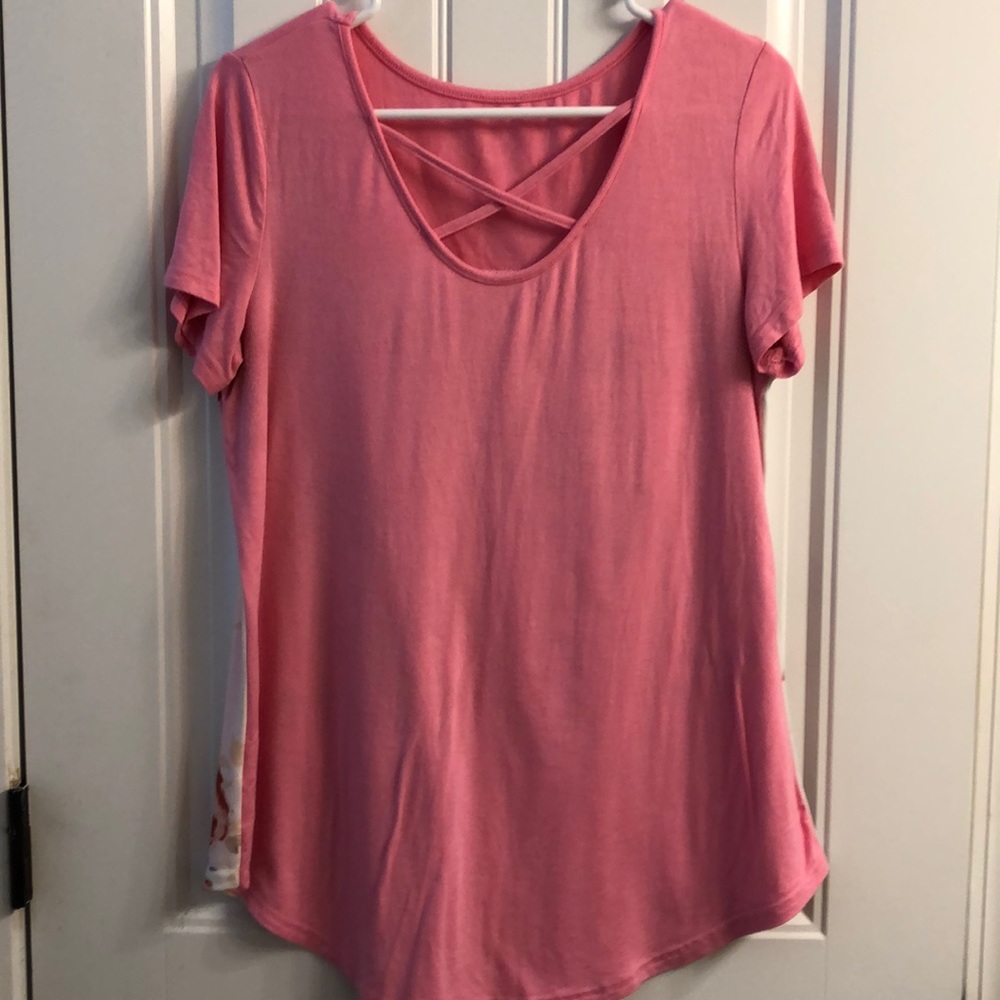 Large pink and floral shirt